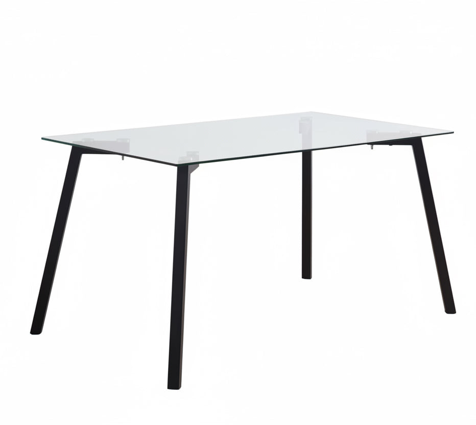 Modern Minimalist Rectangular Glass Dining Table with 0.31' Tempered