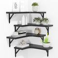 Corner Floating Wall Shelves Rustic Set of 4